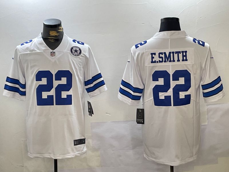 Men Dallas Cowboys #22 E.Smith White 2024 Nike Vapor Limited NFL Jersey style 4->dallas cowboys->NFL Jersey